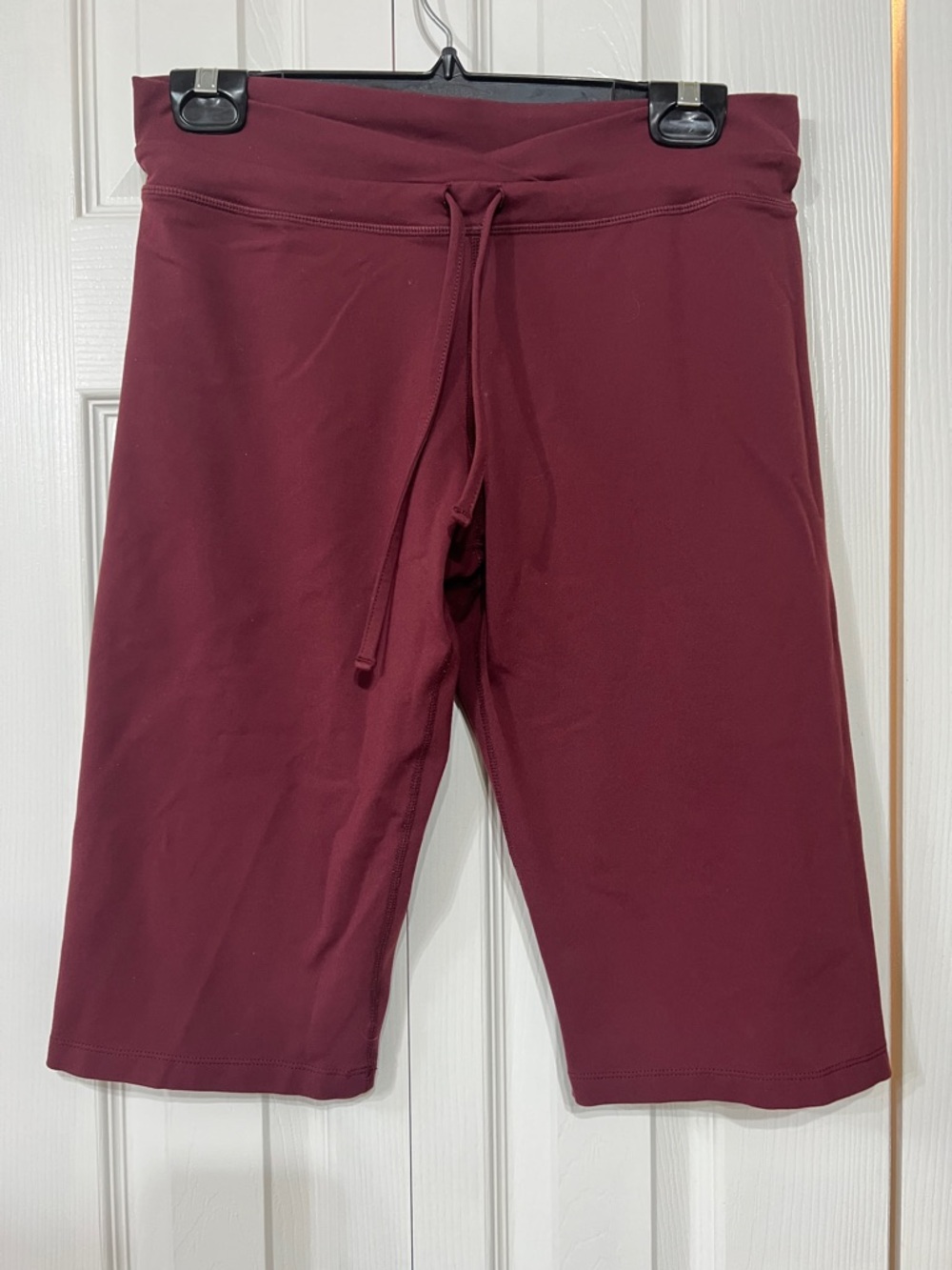 Prana Breathe Wm Small Yoga Drawstring Short Pants Burgundy Activewear Hike Run